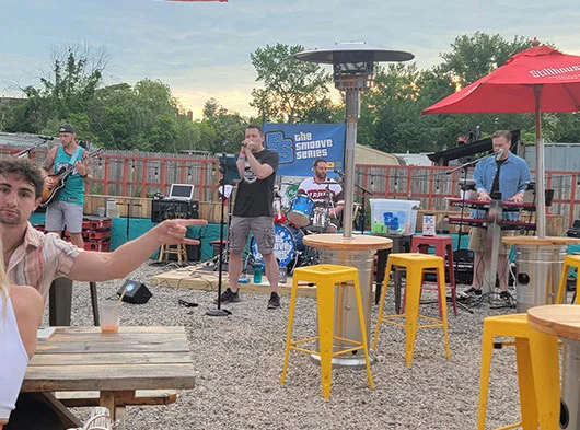 Smoove Series performing live outside at a private event for a charity in Hartford